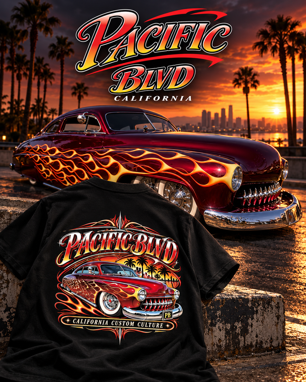 PACIFIC BLVD Classic Logo T-Shirt – Black